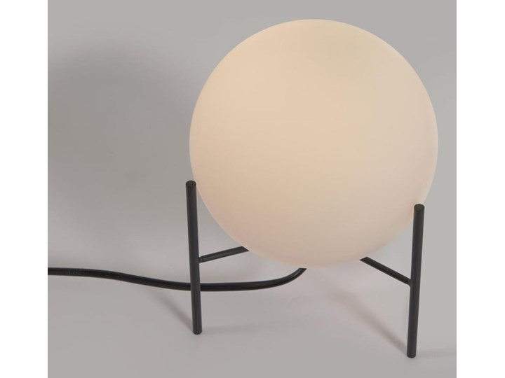 Lampa stołowa LED stalowa wykończona na czarno ∅15x22 cm Lampa z kloszem Kolor Biały