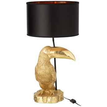 Lampa stołowa Toucan Ø36x71 cm złota - abażur czarny