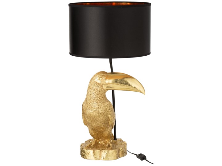 Lampa stołowa Toucan Ø36x71 cm złota - abażur czarny Lampa z abażurem Kolor Złoty Kategoria Lampy stołowe