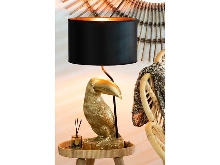 Lampa stołowa Toucan Ø36x71 cm złota - abażur czarny Lampa z abażurem Kolor Złoty