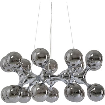 Lampa wisząca Atomic 74 cm srebrna - klosze szklane