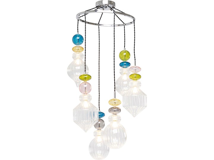 Lampa wisząca Romantic Multi Ø45x106 cm kolorowa - klosze szklane Szkło Kolor Wielokolorowy Lampa z kloszem Kategoria Lampy wiszące