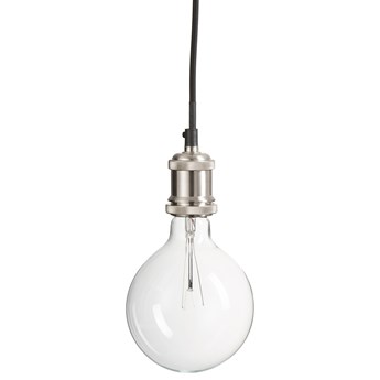 Lampa wisząca metalowa srebrna Ø10x195 cm