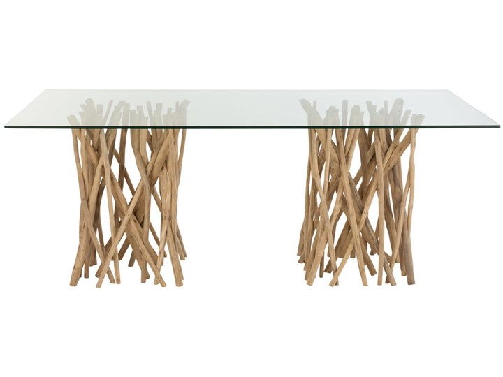 Stół Branches 200x100 cm naturalny - blat szklany Szkło Kategoria Stoły kuchenne