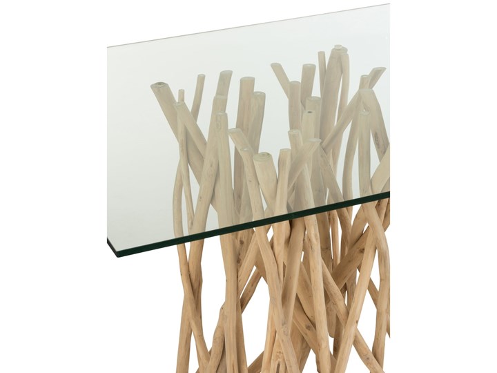 Stół Branches 200x100 cm naturalny - blat szklany Szkło Długość(n) 200 cm