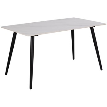 Stół 4-osobowy z ceramicznym blatem 140x75 cm biało-czarny