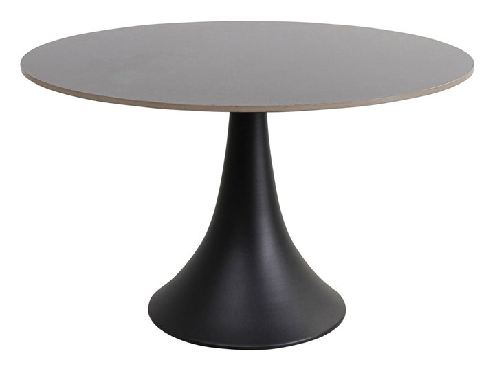 Stół okrągły czarny ceramiczny blat z marmurowym wzorem czarna aluminiowa noga Ø120x73 cm Metal Długość(n) 120 cm