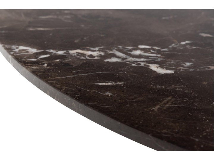 Stół do jadalni blat marmurowy brązowy Ø120 cm - nogi metalowe czarne Pomieszczenie Stoły do jadalni Kategoria Stoły kuchenne