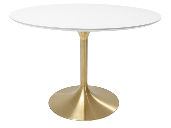 Stół okrągły biały blat złota metalowa noga Ø120x76 cm
