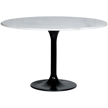 Stół okrągły z marmurowym białym blatem Ø120 cm noga czarna