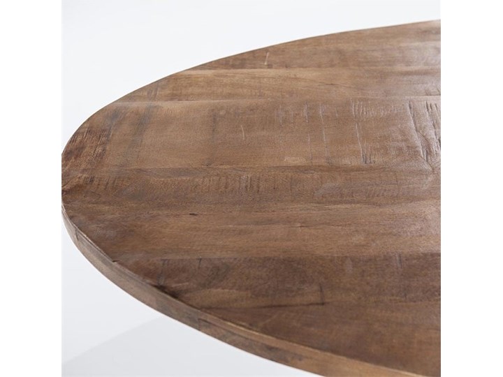 Stół drewniany blat mango czarne metalowe nogi 200x110 cm Drewno Kategoria Stoły kuchenne
