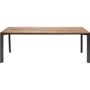 Duży stół dla 10 osób blat drewniany nogi metalowe 220x100 cm