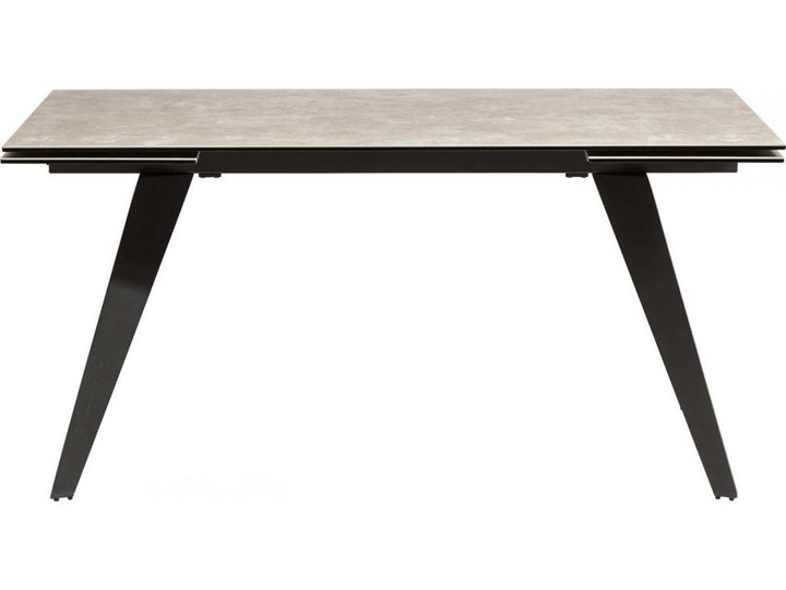 Stół rozkładany szary szklany blat czarne metalowe nogi 160-240x90 cm Stal Ceramika Szkło Rozkładanie Rozkładane