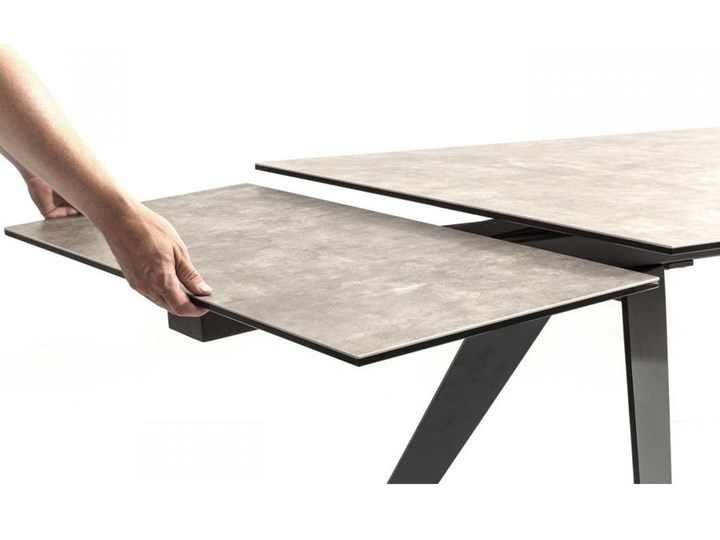Stół rozkładany szary szklany blat czarne metalowe nogi 160-240x90 cm Stal Ceramika Szkło Długość(n) 160 cm