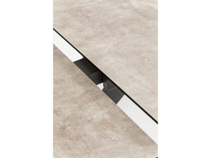 Stół rozkładany szary szklany blat czarne metalowe nogi 160-240x90 cm Ceramika Stal Szkło Długość(n) 160 cm