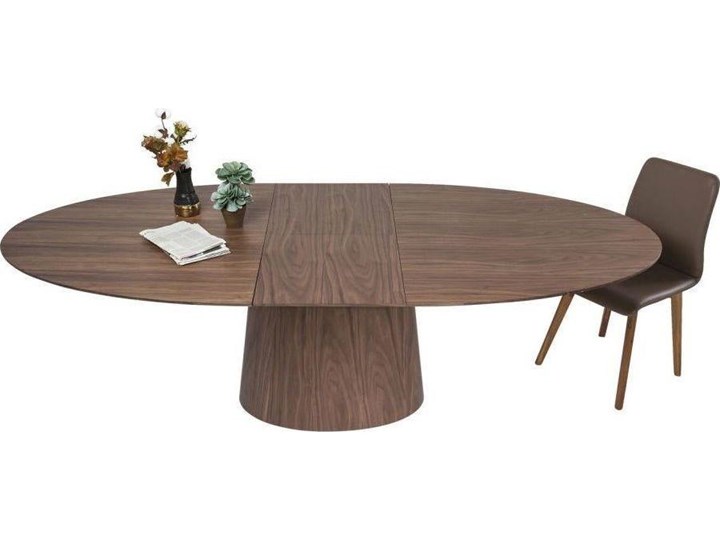 Stół rozkładany brązowy fornirowany orzech włoski 200-250x110 cm Drewno Płyta MDF Wysokość 75 cm Kategoria Stoły kuchenne