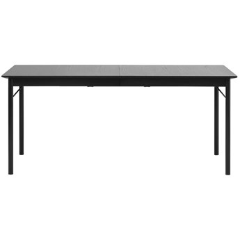Stół rozkładany czarny fornirowany blat metalowe nogi 180x95 cm
