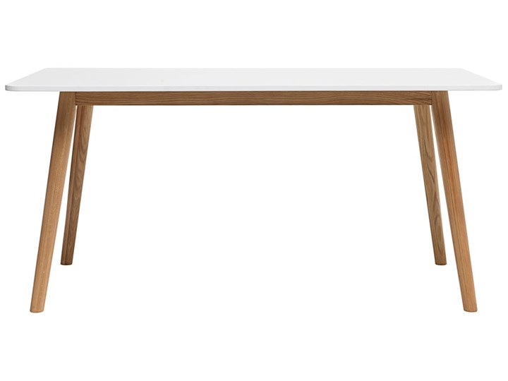 Stół skandynawski biały nogi dębowe 160x90 cm Drewno Długość(n) 160 cm