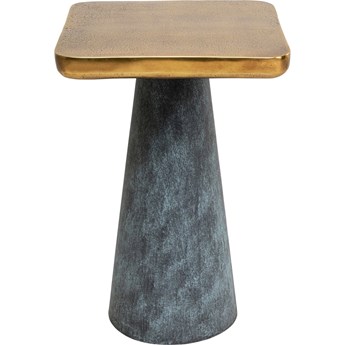 Stolik pomocniczy z okrągłym blatem szaro złoty 35x35 cm