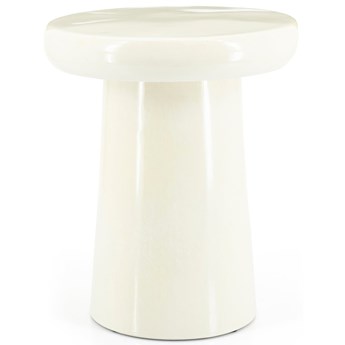 Stolik pomocniczy kremowy ceramiczny Ø34x40 cm