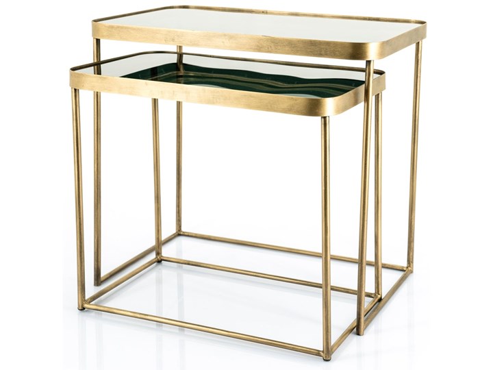 Zestaw dwóch stolików metalowych złoty 52 cm Zestaw stolików Kategoria Stoliki i ławy