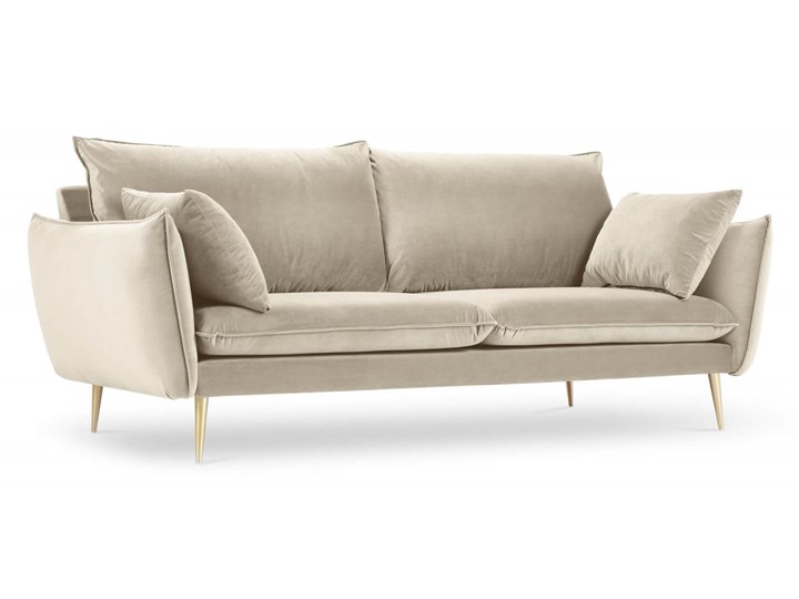Sofa 3-osobowa Elio beżowy aksamit złote nóżki