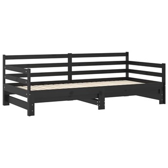 Czarne łóżko z podwójnymi szufladami - Duet 4X 90 / 180 x 200 cm
