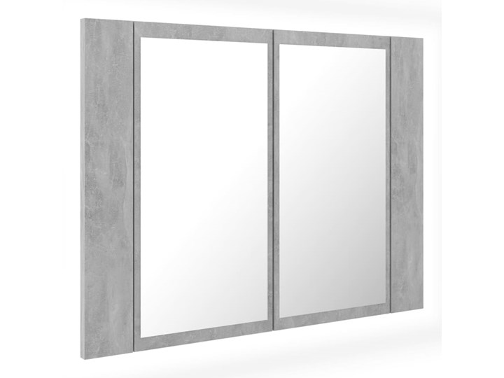 vidaXL Szafka łazienkowa z lustrem i LED, szarość betonu, 60x12x45 cm Wiszące Płyta MDF Płyta stolarska Nad umywalkę Styl Nowoczesny Kategoria Szafki stojące