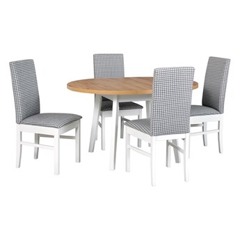 Stół OSLO 3L + krzesła ROMA 1 (4szt.) - zestaw DX17A