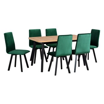 Stół OSLO 6 + krzesła HUGO 2 (6szt.) - zestaw DX13