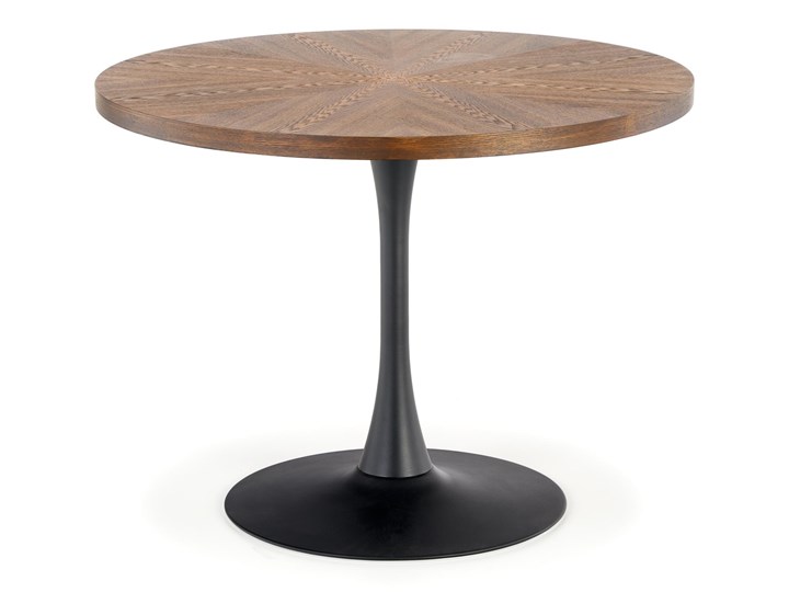 Stół CARMELO orzech / czarny Płyta MDF Wysokość 75 cm Stal Kategoria Stoły kuchenne
