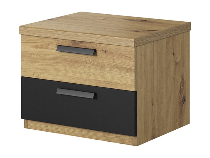 Stolik nocny SIGMA SG22 dąb artisan / czarny supermatt Płyta laminowana Drewno Płyta meblowa Płyta MDF Nocne Kategoria Szafki i regały