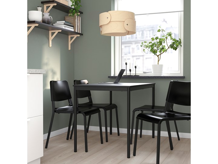 IKEA SANDSBERG / TEODORES Stół i 4 krzesła, czarny/czarny, 110x67 cm Kategoria Stoły z krzesłami