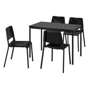 IKEA SANDSBERG / TEODORES Stół i 4 krzesła, czarny/czarny, 110x67 cm