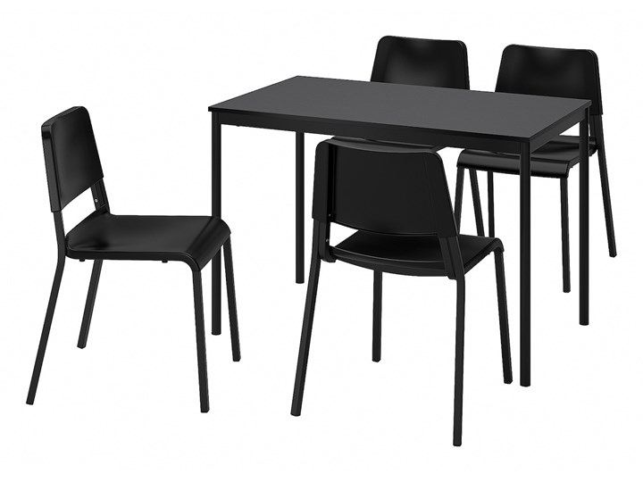 IKEA SANDSBERG / TEODORES Stół i 4 krzesła, czarny/czarny, 110x67 cm Kategoria Stoły z krzesłami