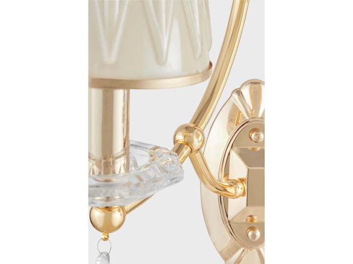 LAMPA ŚCIENNA KINKIET KRYSZTAŁOWY ZŁOTY DOMINNI W2 Tworzywo sztuczne Kinkiet z abażurem Kinkiet z kloszem Metal Kinkiet dekoracyjny Kategoria Lampy ścienne
