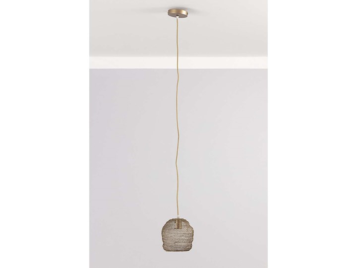 Lampa wisząca Nola 20 cm, 20 cm Lampa z kloszem Lampa druciana Tkanina Metal Styl Nowoczesny