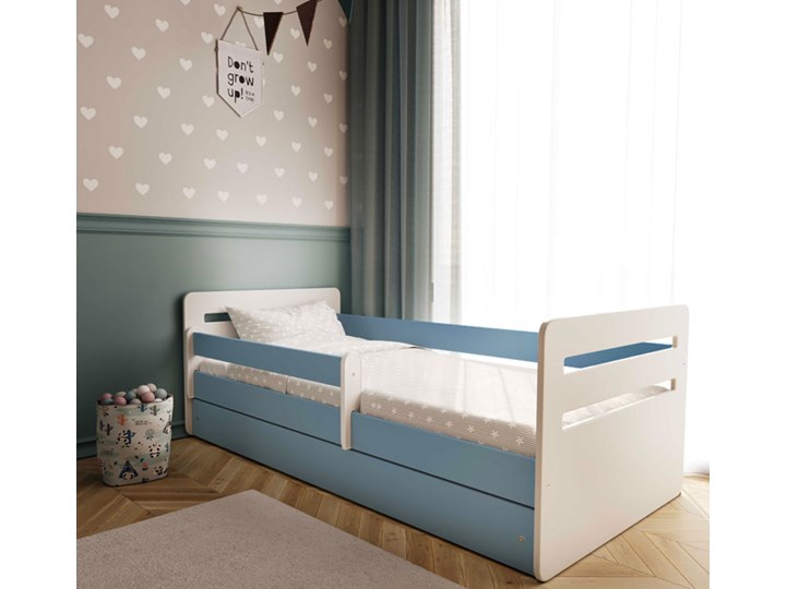 Łóżko chłopięce z szufladą Candy 2X 80x160 - niebieskie Pojedyncze Płyta meblowa Neutralne Kategoria Łóżka dla dzieci