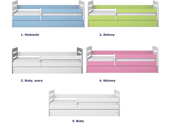 Łóżko dla chłopca z materacem Candy 2X 80x180 - niebieskie Rozmiar materaca 80x180 cm Z barierką Płyta meblowa Z szufladą Neutralne Pojedyncze Kategoria Łóżka dla dzieci