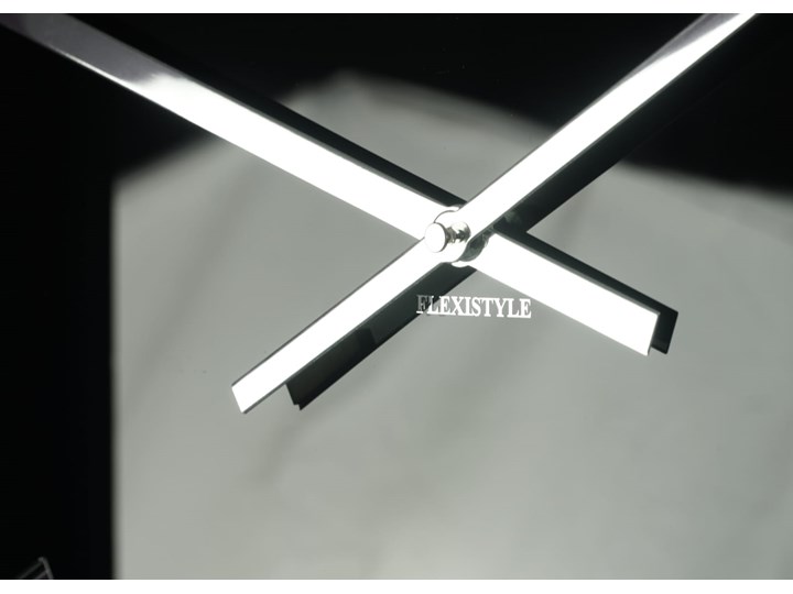 Duży zegar ścienny czarny EXACT 50cm Pomieszczenie Sypialnia Kwadratowy Szerokość 50 cm Szkło Tarcza Analogowa