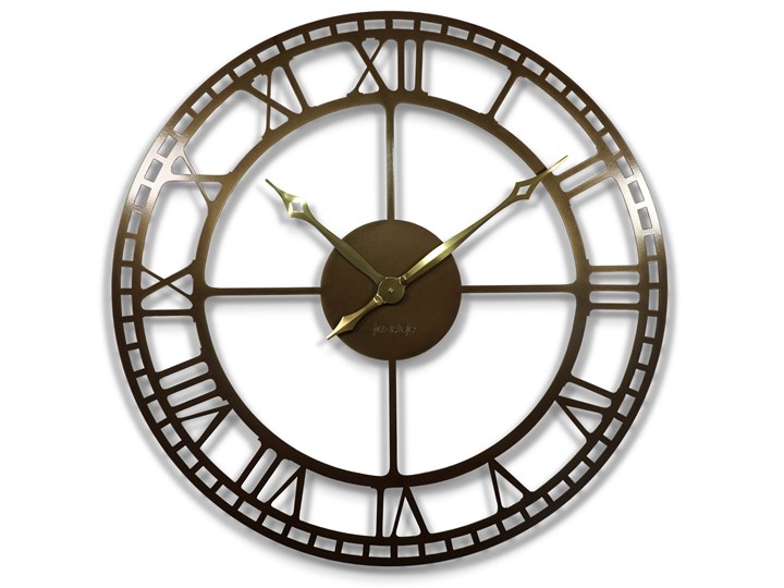Złoty metalowy zegar ścienny 80cm Okrągły Szerokość 80 cm Tarcza Analogowa Pomieszczenie Salon