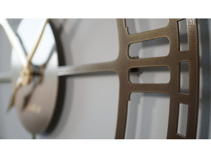 Złoty metalowy zegar ścienny 80cm Okrągły Szerokość 80 cm Styl Glamour