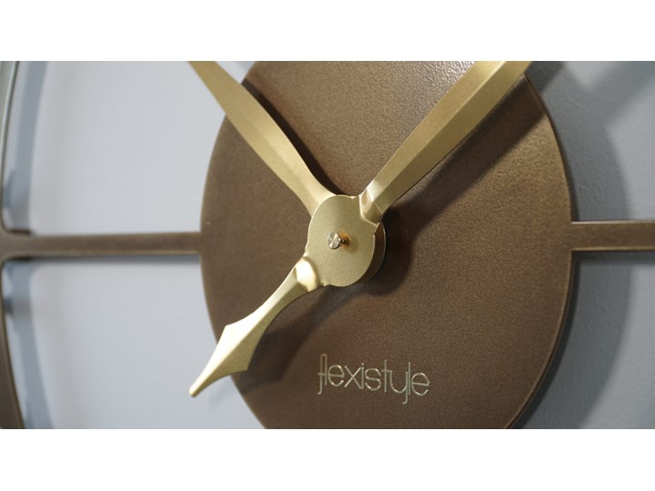 Złoty metalowy zegar ścienny 80cm Okrągły Szerokość 80 cm Styl Glamour Styl Vintage