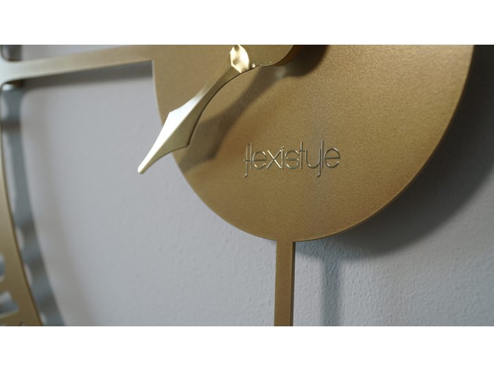 Złoty metalowy zegar ścienny 80cm Okrągły Szerokość 80 cm Pomieszczenie Sypialnia