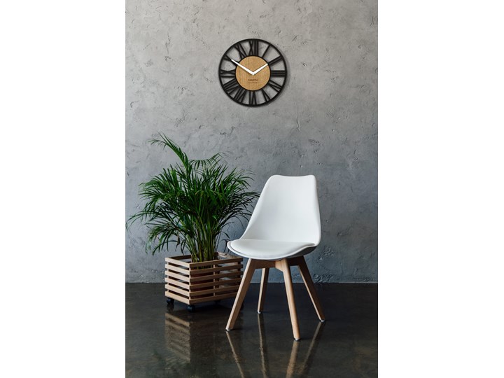Zegar ścienny Loft Piccolo 30cm Drewno Szerokość 30 cm Okrągły Styl Nowoczesny Zasilanie Bateryjne