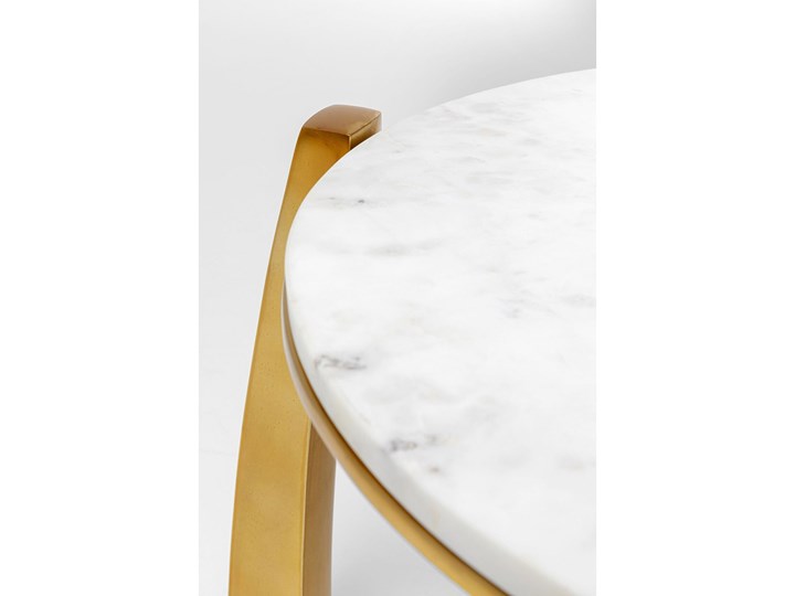 Stolik kawowy Kala Ø51 cm blat marmur - nogi złote Metal Kolor Złoty