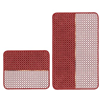 Czerwone dywaniki łazienkowe zestaw 2 szt. 100x60 cm – Minimalist Home World