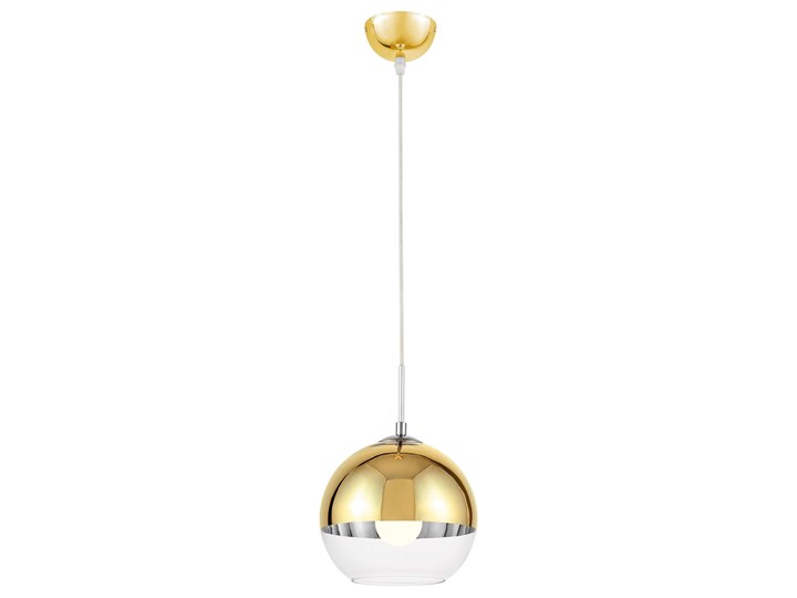 NOWOCZESNA LAMPA WISZĄCA ZŁOTA VERONI D20 Metal Kategoria Lampy wiszące Lampa z kloszem Szkło Pomieszczenie Sypialnia