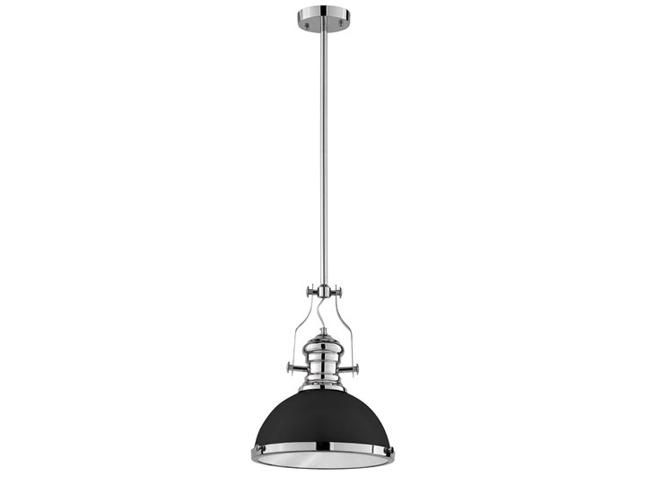 LAMPA WISZĄCA INDUSTRIALNA LOFT CZARNA ETTORE Szkło Metal Lampa przemysłowa Pomieszczenie Biuro i pracownia Chrom Styl Tradycyjny