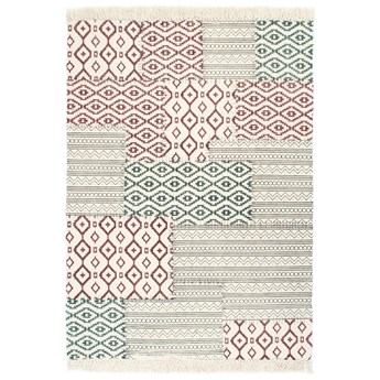 vidaXL Ręcznie tkany kilim, bawełna, 120x180 cm, z nadrukiem, kolorowy